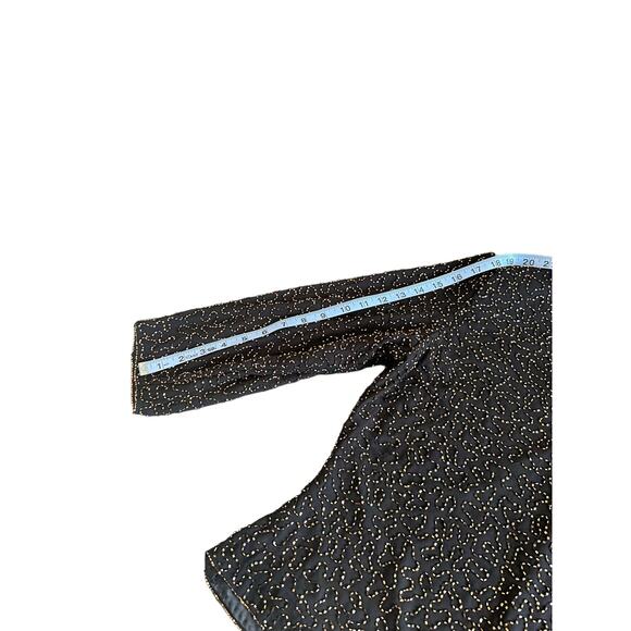 JKara Gold Black Beaded V-Neck Dressy Party Formal Evening Blouse Size Medium - Picture 14 of 15